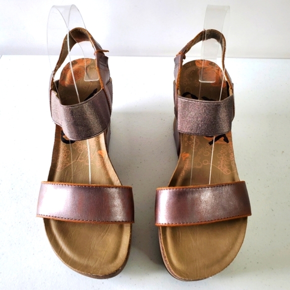 OTBT Bushnell Platform Sandal Size 9 Leather Distressed Metallic Chunky Shoe Y2K - Picture 15 of 15